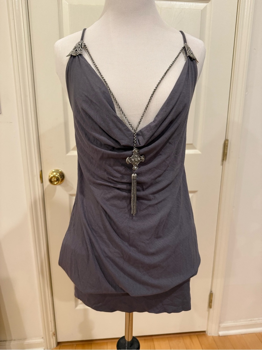 Women's Gray Draped Dress